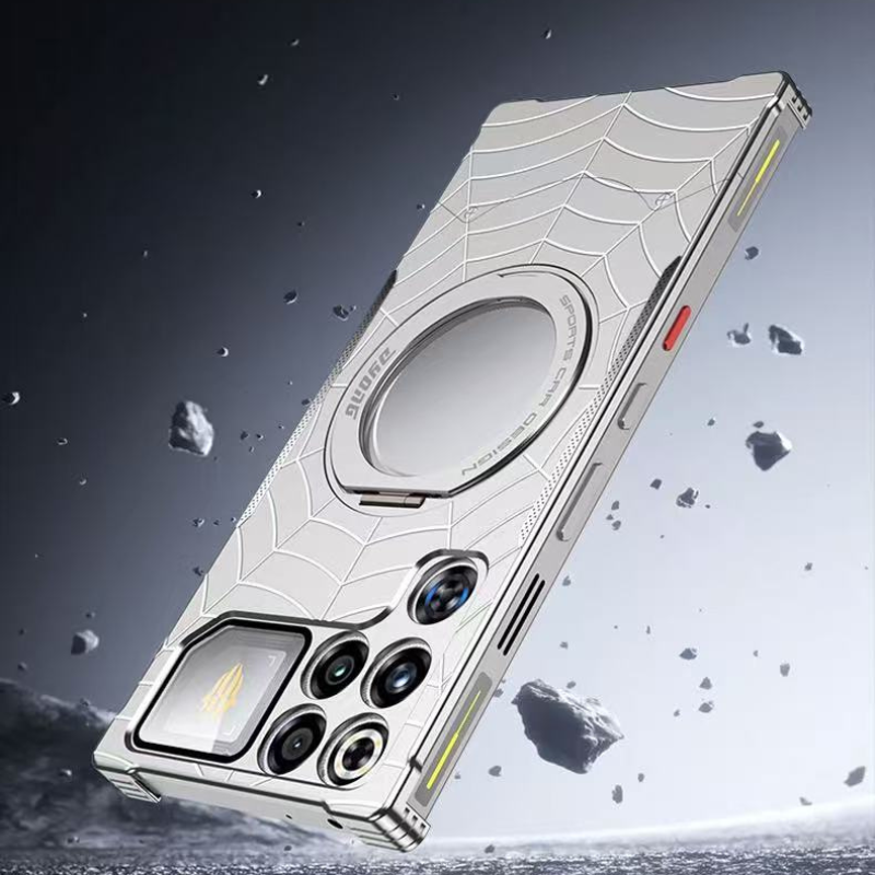 Load image into Gallery viewer, ZTE Nubia RedMagic 10/ 10S Pro / Pro Plus Frameless Mecha Metal Spiderman Rotating Magnetic Stand Case
