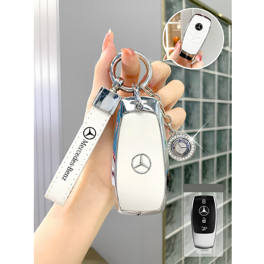 Mercedes Benz Glitter Leather Car Key Fob Case Cover For E300L, C260L, C200, GLB, A200L, S-Class, GLC260, GLE350, GLA - i-Station Mobile Phone & Electronic Device Repair and Accessories