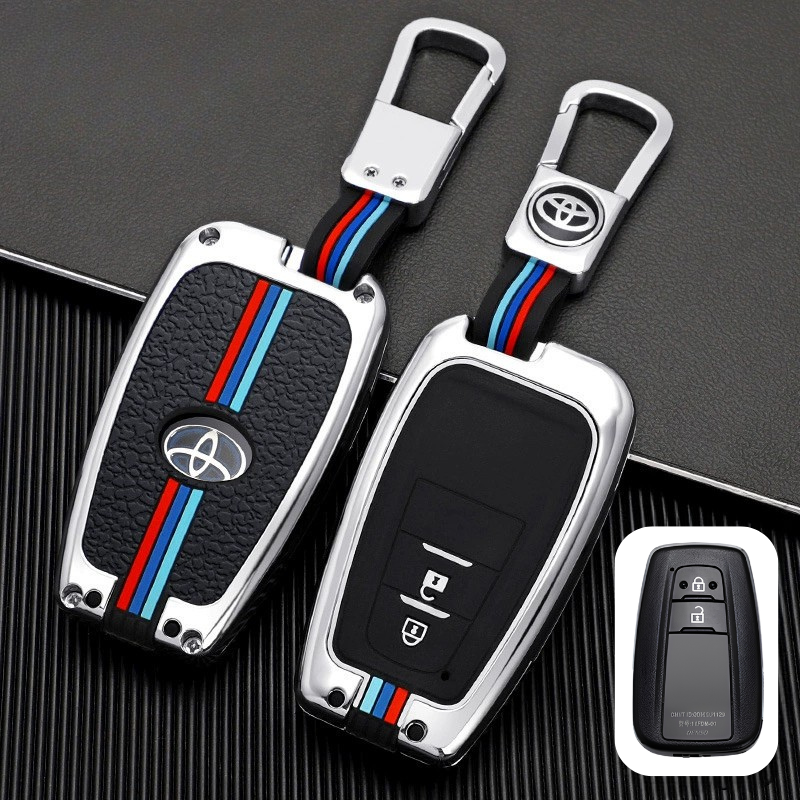 Load image into Gallery viewer, Toyota Metal Shell &amp; Soft Silicone Full Protection Car Key Fob Case Cover For Camry RAV4 Highlander Avalon C-HR Prius Corolla - i-Station Mobile Phone &amp; Electronic Device Repair and Accessories
