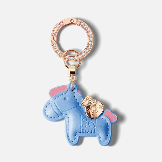 Hinne Personalized Creative Leather Keychain Rhinestone Charm & Pendant