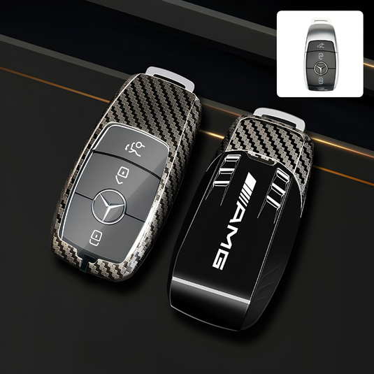 Mercedes Benz Carbon Fiber Metal Protective Car Key Fob Case Cover For Benz A, B, C, E, GLC, GLE - i-Station Mobile Phone & Electronic Device Repair and Accessories