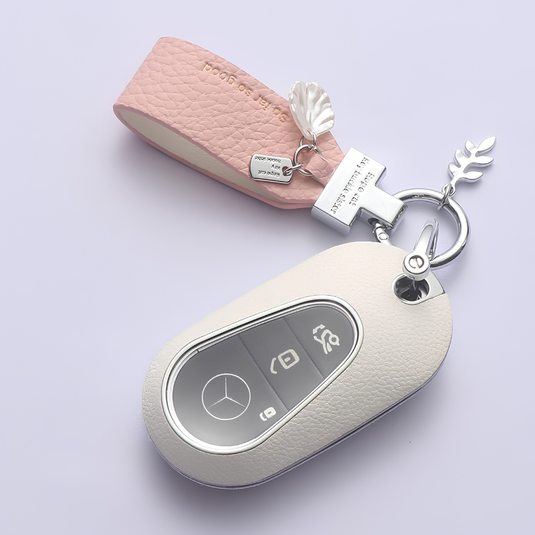 Mercedes Benz Stylish Elegant PU Leather Protection Car Key Fob Case Cover For Benz A, C, E, S-Class, GLC, GLE, GLS, GLS, EQC, EQS