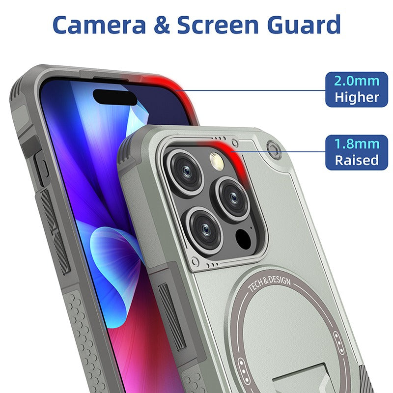 Load image into Gallery viewer, [Magsafe Compatible][Built-in Stand] Apple iPhone 15/Pro/Pro Max military-grade shockproof Heavy Duty Series Case
