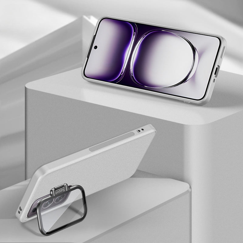 Load image into Gallery viewer, OPPO Reno12/Pro - PC Material Transparent Lens Cover Stand Protection Case
