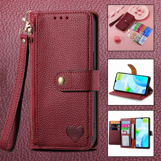 [With Card Slot] OPPO Reno11/Pro/F - PU leather Crossbody Wallet Style Shockproof Phone Case