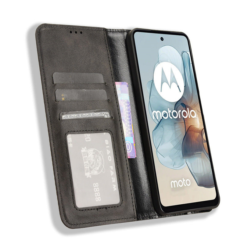 Load image into Gallery viewer, [With Card Solt] Motorola Moto G45 - PU Leather Material with Card Slots Cats Wallet Case With 2PC Tempered Glass Screen Protector
