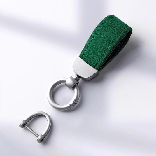 Premium Alcantara Two-Tone Matte Car Key Fob Keychain