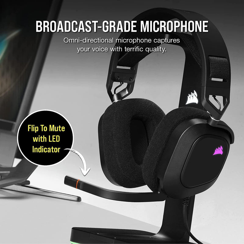 Load image into Gallery viewer, CORSAIR HS80 RGB USB Premium Gaming Headset with Dolby Audio 7.1 Surround Sound (Broadcast-Grade Omni-Directional Microphone, Memory Foam Earpads, High-Fidelity Sound, Durable Construction) Carbon
