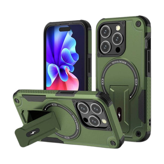 [Invisible Bracket] Apple iPhone 15/Plus/Pro/Max - Magnetic Compatible Case with Hidden Kickstand