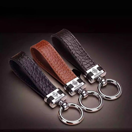 Premium Genuine Leather Keychain Pendant, Refined & Timeless Gift