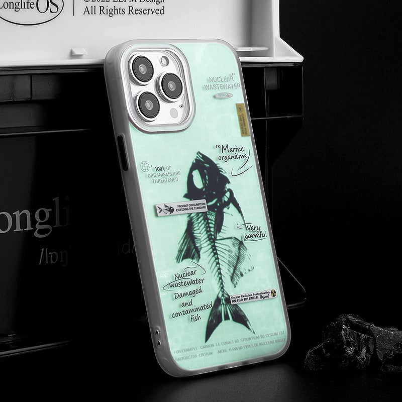 Load image into Gallery viewer, Apple iPhone 12/Pro/Pro Max fishbone specimen design style with laser engraving technique Shockproof Fashion Series Case
