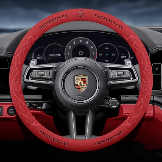 Porsche Premium Suede Steering Wheel Cover for Cayenne 718 Panamera 911 Macan - i-Station Mobile Phone & Electronic Device Repair and Accessories