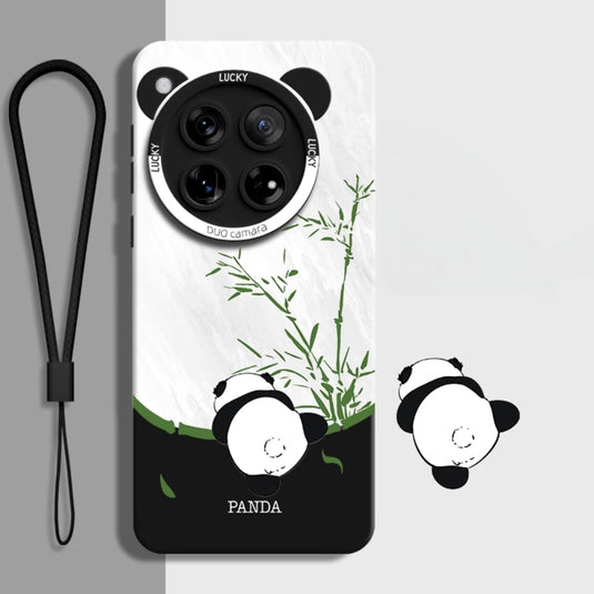 OnePlus 12 (PJD110, CPH2573, CPH2581, CPH2583) - Creative Panda Silicone Fashion Case