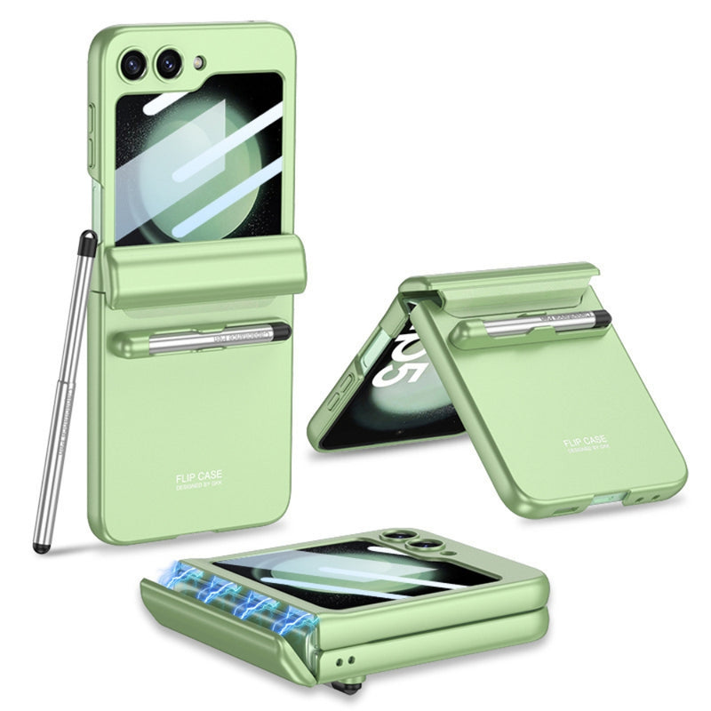 Load image into Gallery viewer, [With Pen Slot] Samsung Galaxy Z Flip 4 (SM-F721) - Magnetic Hinge Shockproof Phone Case
