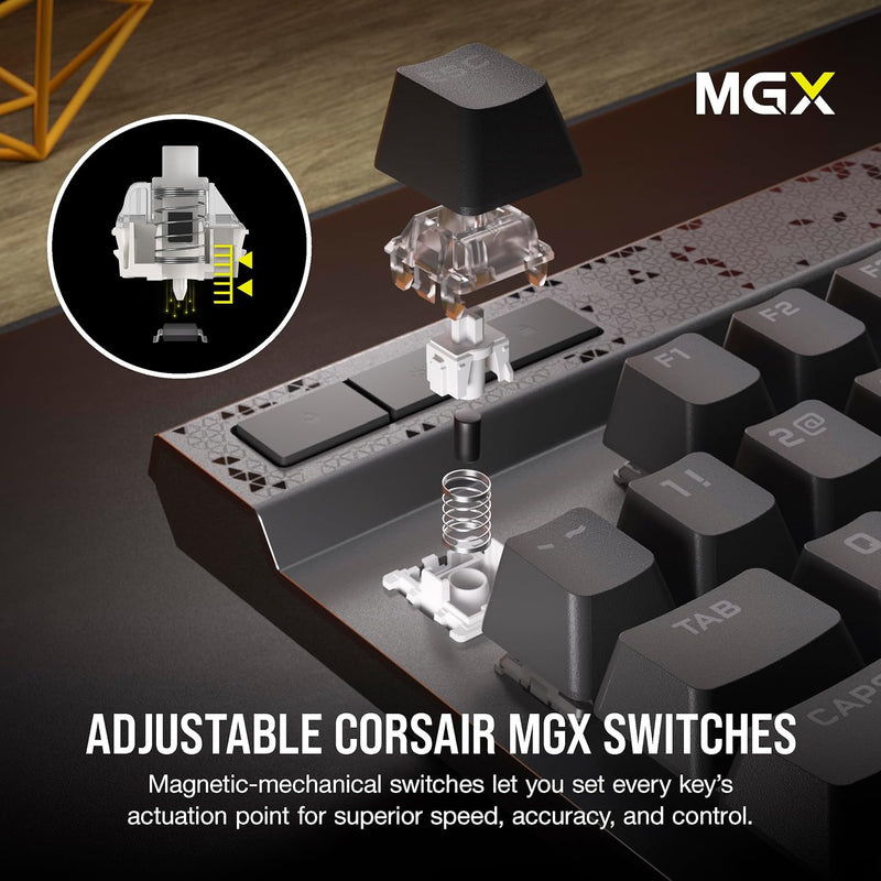 Load image into Gallery viewer, CORSAIR K70 MAX RGB Magnetic Mechanical Wired Gaming Keyboard – MGX Adjustable Switches, Simultaneous SOCD and Rapid Trigger, PBT Double-Shot Keycaps, Sound Dampening, 8000Hz Polling
