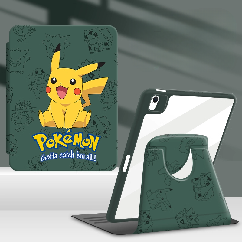 Load image into Gallery viewer, [Built-in Pen Slot] Apple iPad 7/8/9 10.2'' 7/8/9th Gen (2019/2020/2021) Pokémon Smart 360° Degree Rotate Stand Shockproof Flip Cover Case

