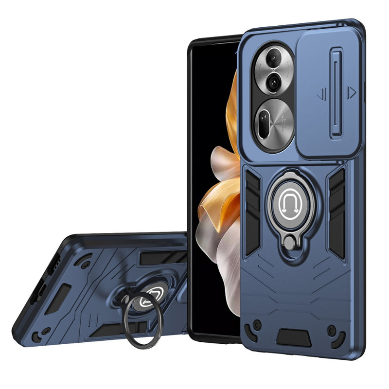 Load image into Gallery viewer, [Built-in Stand][With Slide Lens Cover] OPPO Reno11/Pro/F - PC + TPU 2 in 1 Anti-Drop Protective Shell Case
