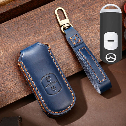 Mazda Handcrafted Genuine Leather Folding Key Protective Case For CX-5, CX-4, CX-3