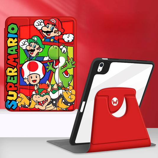 [Built-in Pen Slot] Apple iPad Air 4/5 10.9'' 4/5th Gen (2020/2022) Mario Smart 360° Degree Rotate Stand Shockproof Flip Cover Case