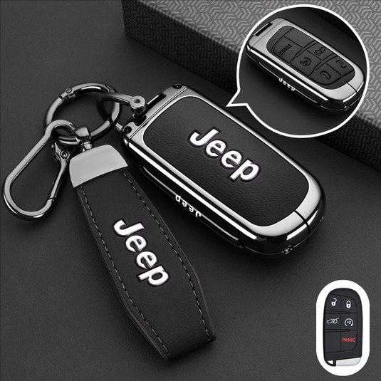 Jeep Premium Leather Protection Car Key Fob Case Cover for Grand Cherokee, Renegade, Compass, Commander, Cherokee - i-Station Mobile Phone & Electronic Device Repair and Accessories