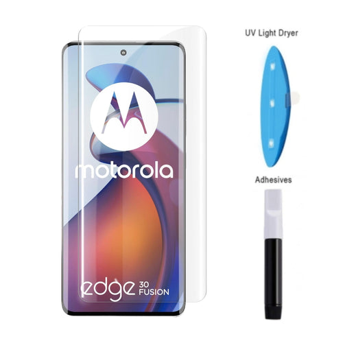 [UV Glue][HD] Motorola Moto S30 Pro - UV Full Covered Curved 9H Tempered Glass Screen Protective Protector