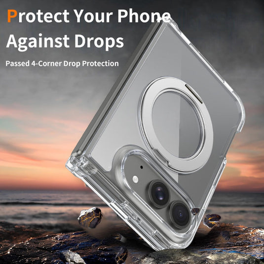 Apple iPhone Duo - Scratch-proof Transparent Rotating Holder Magnetic Phone Case - Polar Tech Australia