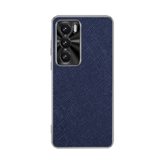 OPPO Reno12/Pro - Silver Edge Cross Texture PU Leather Phone Case