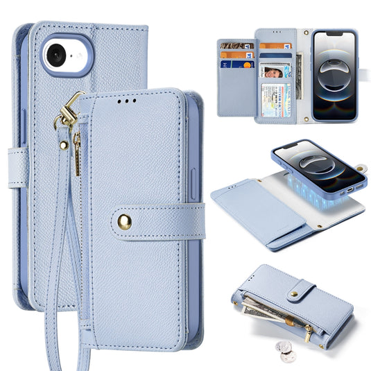 [Detachable][With Card Slot] Apple iPhone 16e - Detachable Magnetic Genuine Leather Wallet Case