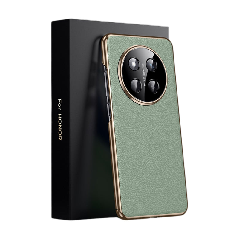 Load image into Gallery viewer, Honor 100/Pro - Electroplated Full Cover Genuine Leather Business Phone Case
