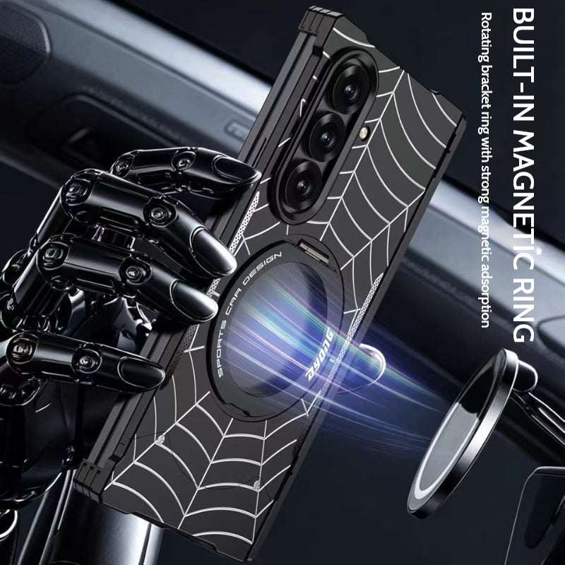 Load image into Gallery viewer, Samsung Galaxy Z Fold8 (SM-F971) Frameless Mecha Metal Spiderman Rotating Magnetic Stand Case
