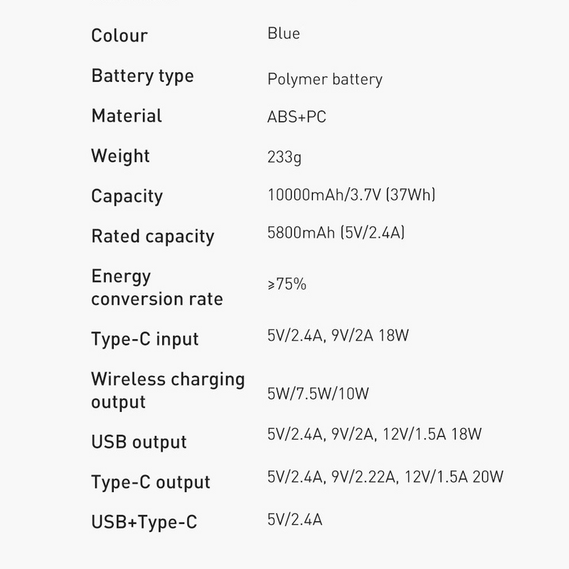Load image into Gallery viewer, Baseus Magnetic Wireless Quick Charging Power Bank 10000mAh 20W (2022 Overseas Edition) PPCX010201 - Blue
