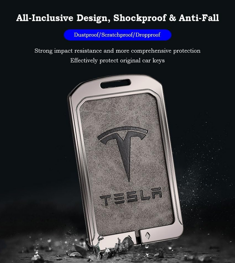 Load image into Gallery viewer, Tesla Metal + PU Leather Smart Key Card Case for Model 3, S, Y, X
