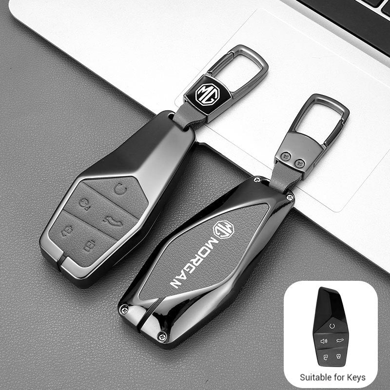 Load image into Gallery viewer, MG 360° Full Metal Protection + PU Leather Car Key Fob Case Cover For MG5, MG6, MG7, ZS, HS, ONE

