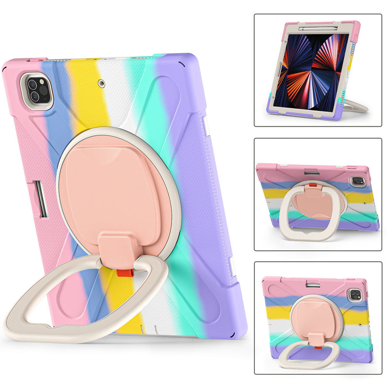Load image into Gallery viewer, [With Shoulder Strap] Apple iPad Pro 12.9" 3rd/4th/5th/6th Gen 360 Degree Rotation Heavy Duty EVA Kid Friendly Ring Holder Stand Case

