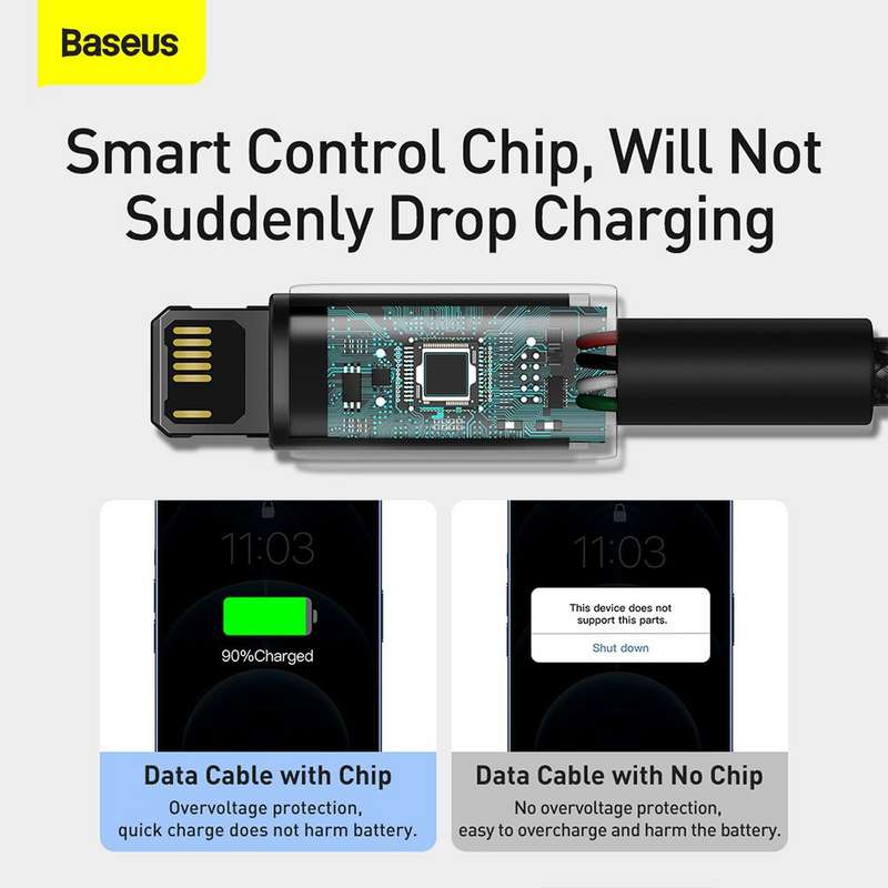 Load image into Gallery viewer, Baseus Tungsten Gold Fast Charging Data Cable USB to iP 2.4A 2m
