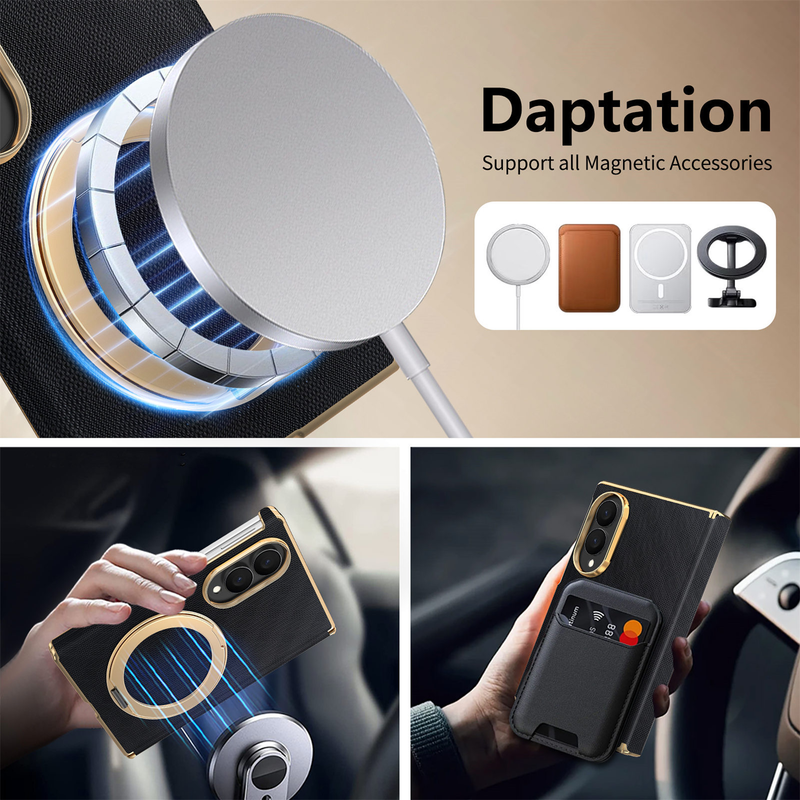 Load image into Gallery viewer, Samsung Galaxy Z Fold8 (SM-F971) - Premium Electroplated Business Magnetic Stand Case with Hinge Protection

