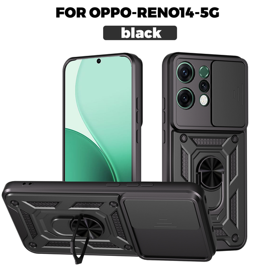 [With Ring Kickstand][Camera Cover] OPPO Reno14/F/Pro Shield Shockproof Rugged Heavy Duty Case
