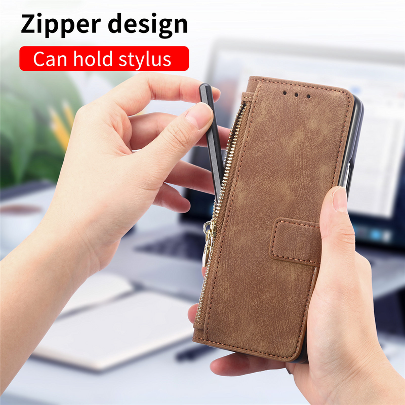 Load image into Gallery viewer, [With Card Slot] Samsung Galaxy Z Fold7 - Multi-functional Leather Wallet Case With Magnetic Flip Cover
