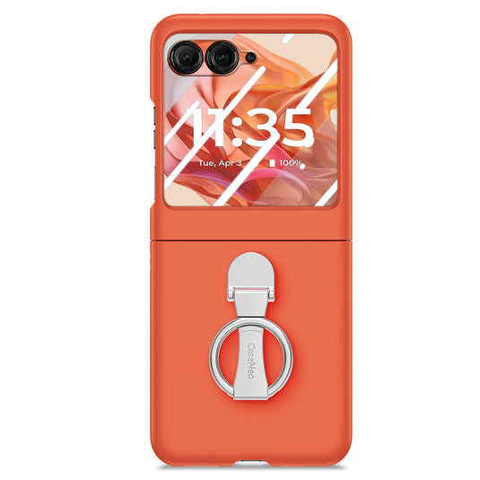 [Built-in Ring Bracket] Motorola Moto Razr 60 Minimalist Solid Color Case with Built-in Screen Protection