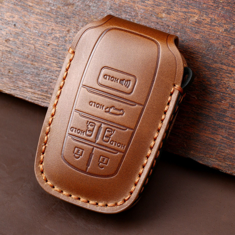 Load image into Gallery viewer, Toyota Handcrafted Genuine Leather Car Key Fob Protective Case Cover For Highlander, RAV4, Camry, Sienna, Tacoma, 4Runner, Tundra, Sequoia, Land Cruiser
