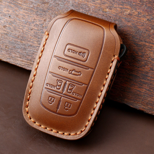 Toyota Handcrafted Genuine Leather Car Key Fob Protective Case Cover For Highlander, RAV4, Camry, Sienna, Tacoma, 4Runner, Tundra, Sequoia, Land Cruiser