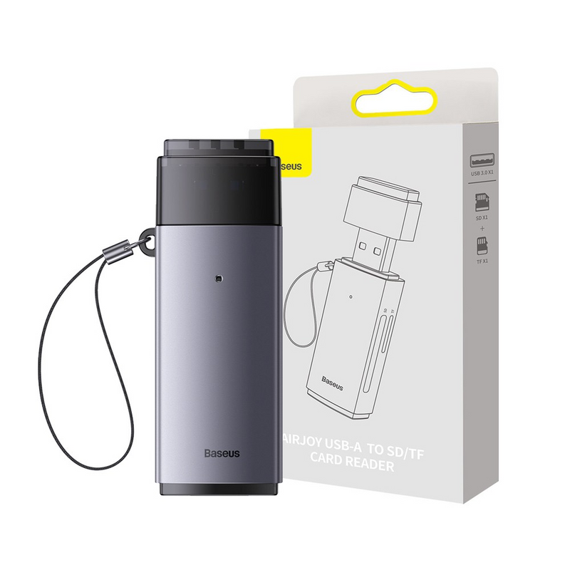 Load image into Gallery viewer, Baseus Lite Series Adapter SD / TF USB Card Reader (WKQX060013) - Dark Gray - i-Station Mobile Phone &amp; Electronic Device Repair and Accessories
