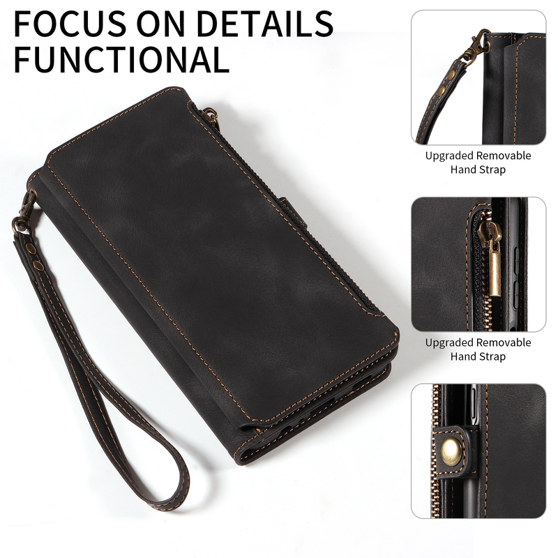 Load image into Gallery viewer, [Built-in Card Slot][With Strap] Samsung Galaxy S25/Plus/Ultra/FE Premium Genuine Leather Wallet Protective Case - i-Station Mobile Phone &amp; Electronic Device Repair and Accessories
