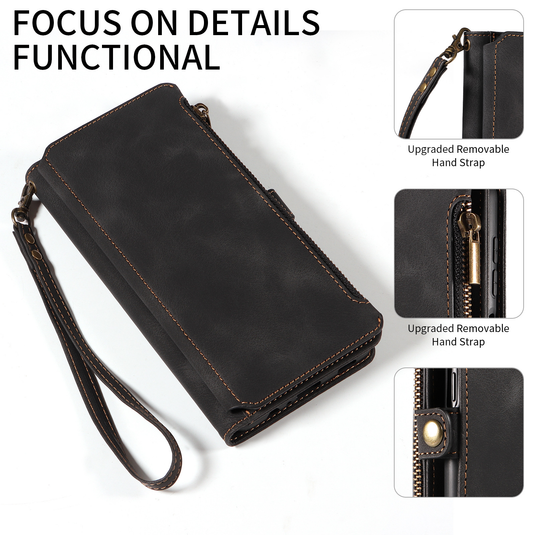 [Built-in Card Slot][With Strap] Samsung Galaxy S25/Plus/Ultra/FE Premium Genuine Leather Wallet Protective Case - i-Station Mobile Phone & Electronic Device Repair and Accessories
