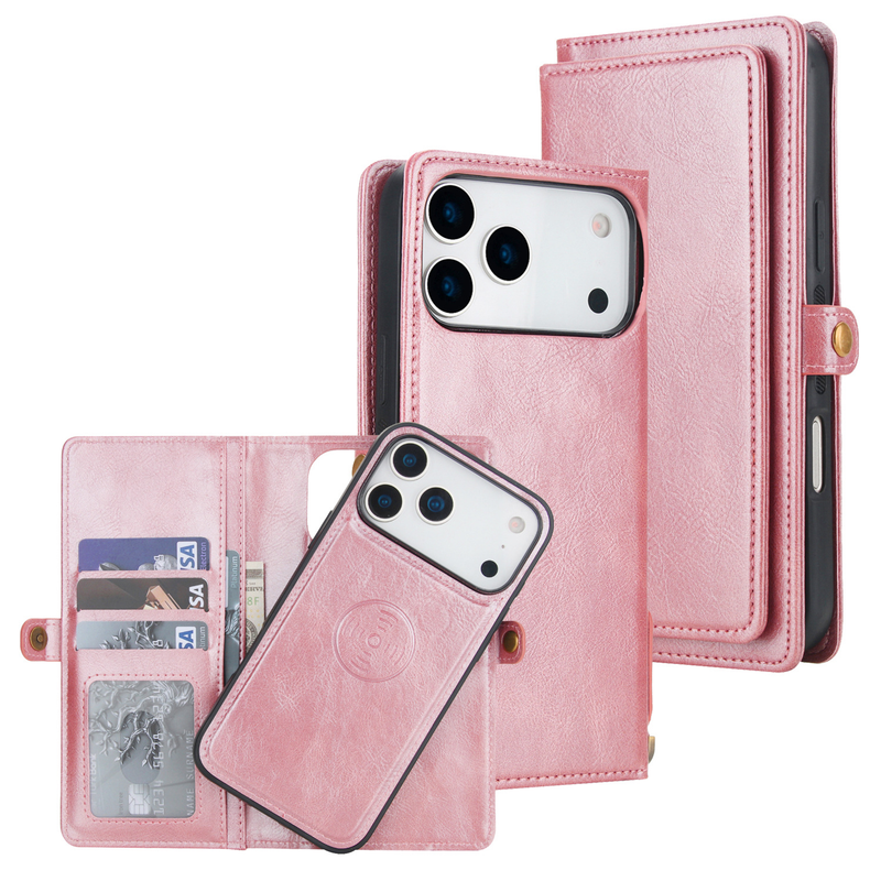 Load image into Gallery viewer, [Magsafe Compatible][With Card Slot] Apple iPhone 17/Air/Pro/Max Detachable PU Leather Flip Wallet Shockproof Case
