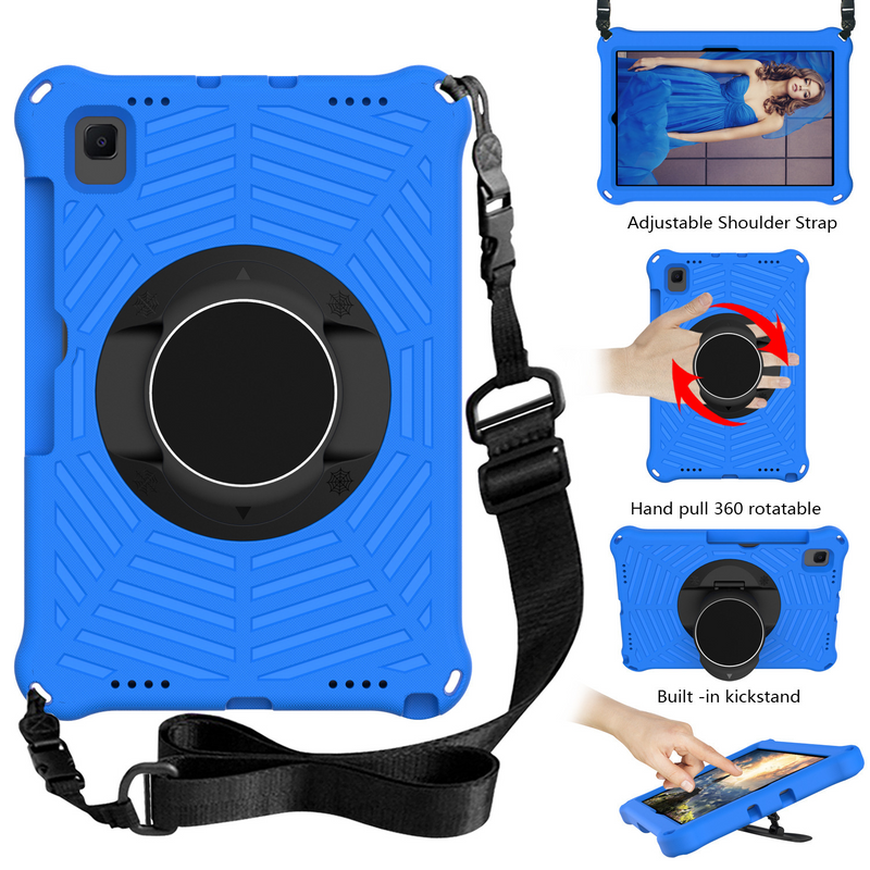 Load image into Gallery viewer, Samsung Galaxy Tab S6 2019 10.5&quot; (SM-T860) - Heavy Duty 360 Degree Rotate Stand Hand Strap Case With Shoulder Strap
