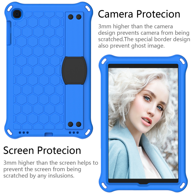Load image into Gallery viewer, [Wrist Strap Holder] Samsung Galaxy Tab A9 2023 8.7&quot; (SM-X110 / X115) - EVA Silicone Honeycomb Shockproof Case With Strap
