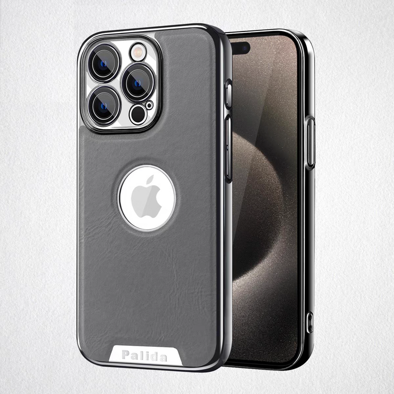 Load image into Gallery viewer, [With Camera Protector] Apple iPhone 15/Pro/Pro Max - Business Electroplated Leather Heat Dissipation Shockproof Case
