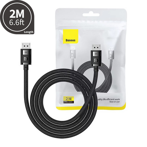 Baseus High Definition Series DP 8K to DP 8K Adapter Cable 2M - Cluster Black