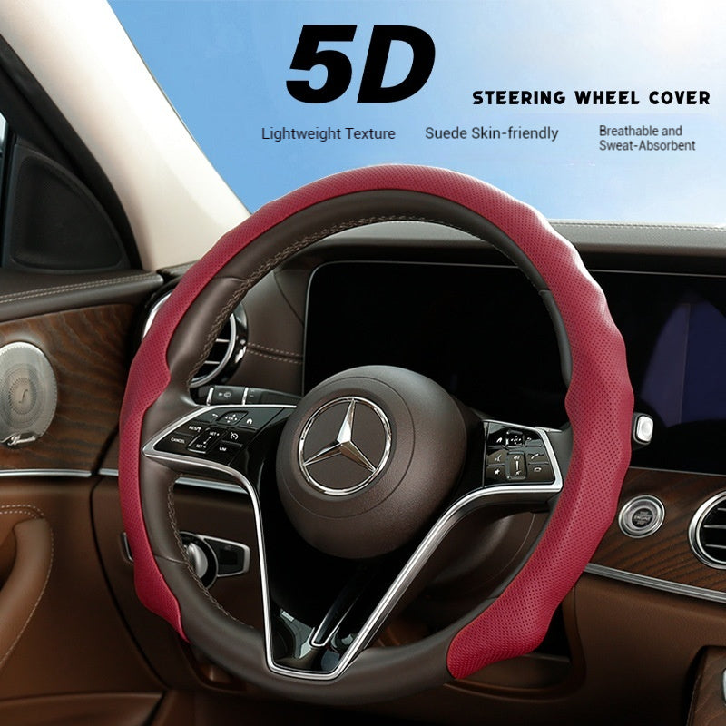 Load image into Gallery viewer, [38 CM] Universal 5D Car Steering Wheel Covers for All Seasons, Sporty Non-Slip Napa Leather with Perforated Breathable Design - i-Station Mobile Phone &amp; Electronic Device Repair and Accessories
